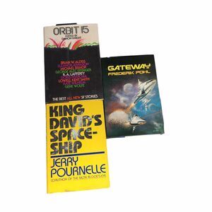Lot of 3 Vintage Science Fiction HB Books Various Authors Pohl, Pournelle Sci-fi